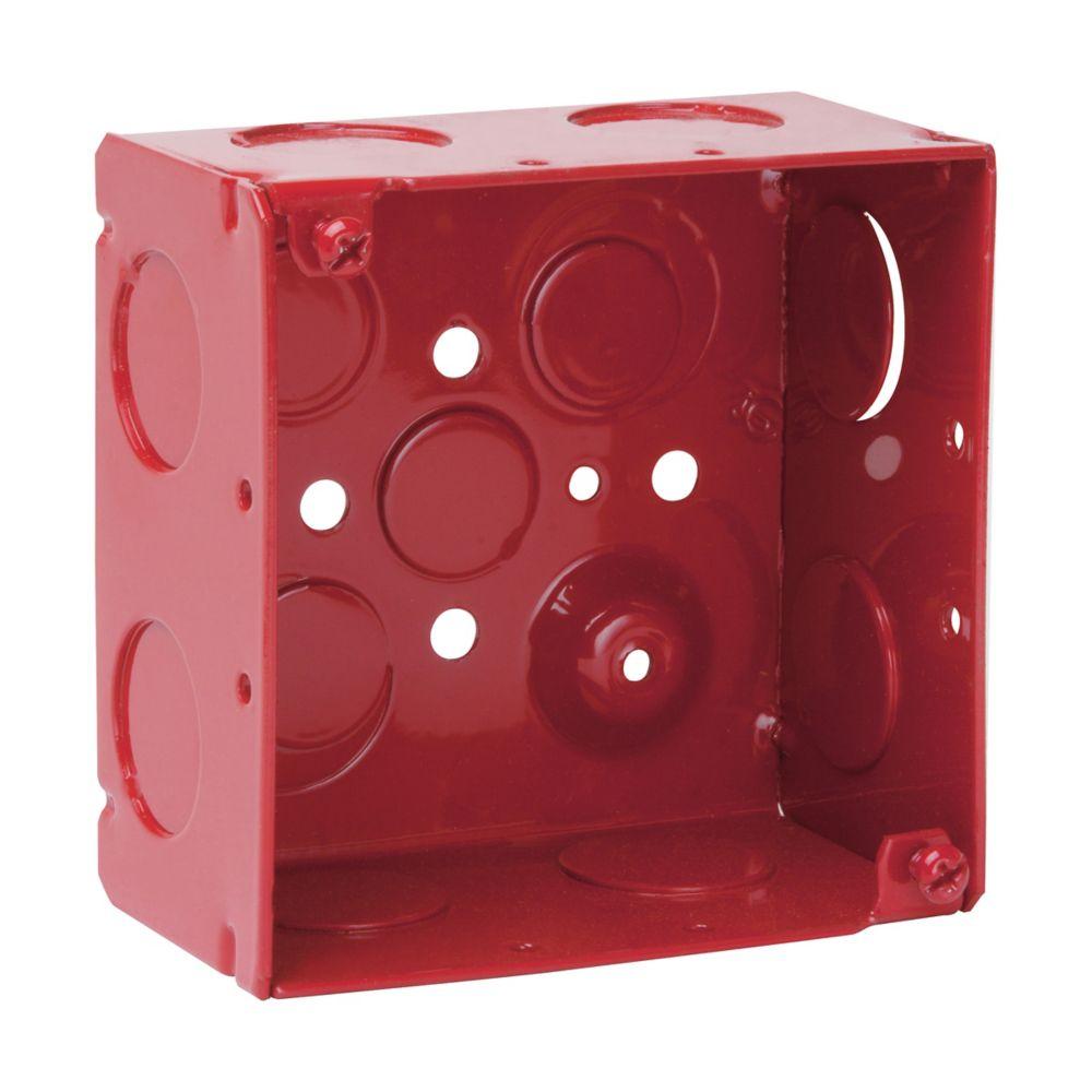 4SQ W OB 2-1/8&#34; D 3/4&#34; KO PT RED