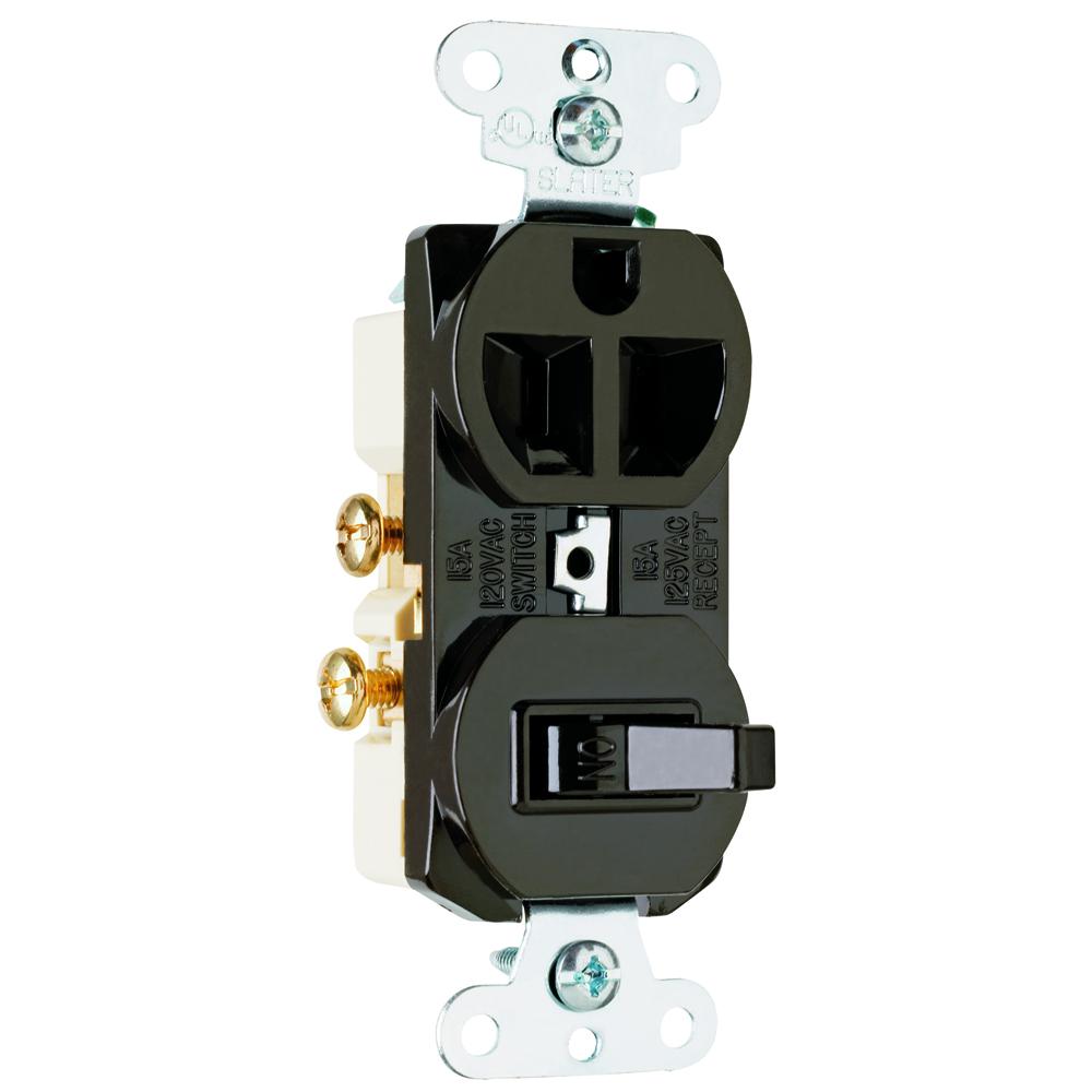 COMBO 15A 1 SW 1P-120V 1RECP-125V BN