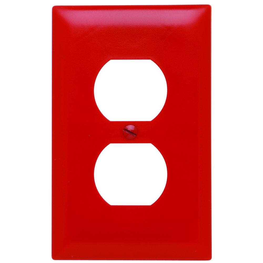 TRADEMASTER WALL PLATE 1G DUPLEX RED