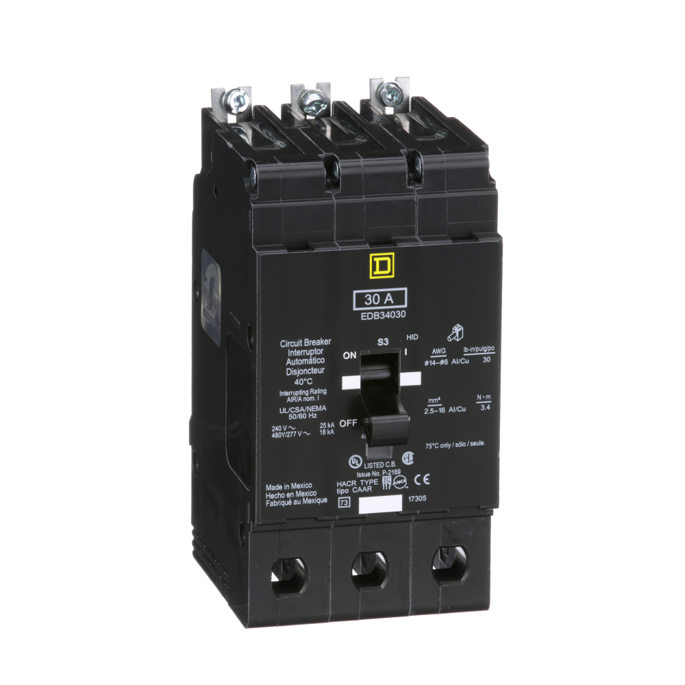 Mini circuit breaker, E-Frame, 30A, 3 pole, 480Y