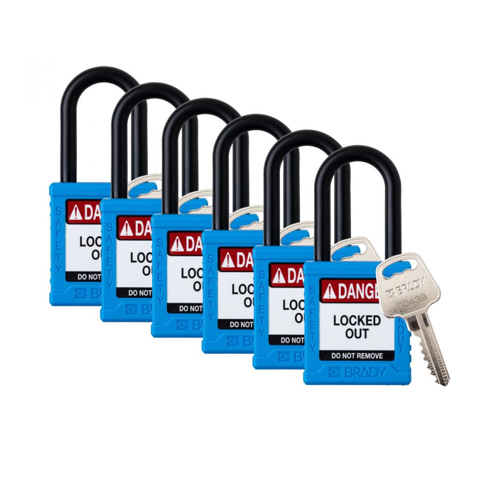 Plastic Padlock 1.5&#34; Shackle KD BU 6PK