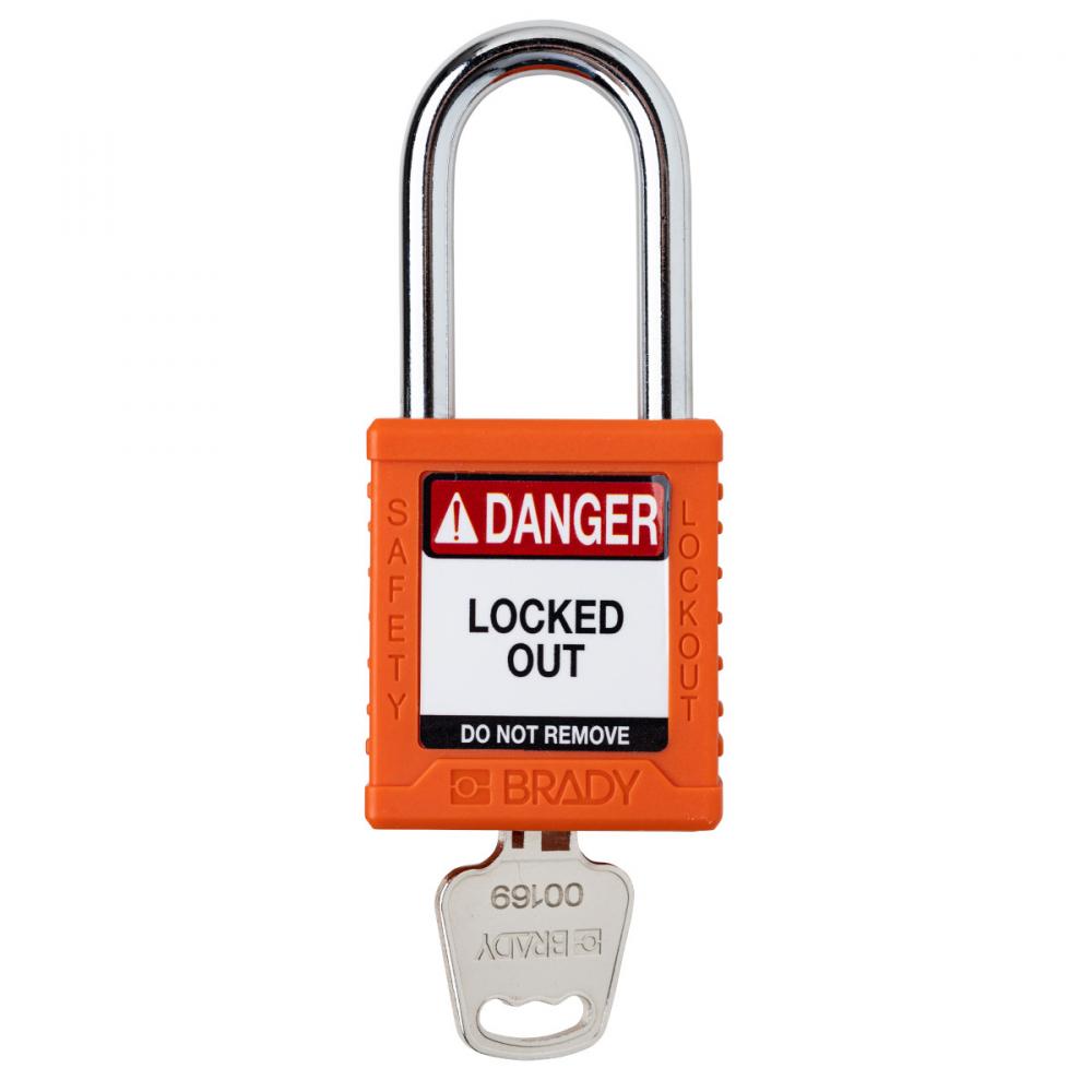 Plastic Padlock 1.5&#34; Stl Shkl KD OR 1PK