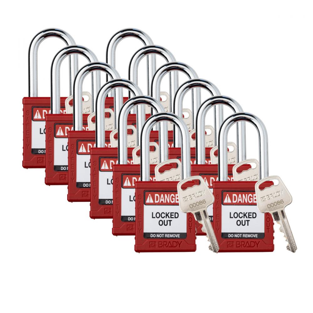 Plastic Padlock 1.5&#34; Stl Shkl KD RD 12PK