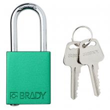 Brady SDAL-GRN-38ST-KD - Alum Padlock 1.5" Steel Shkl KD GN 1PK