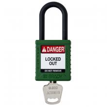 Brady SDPL-GRN-38PL-KD - Plastic Padlock 1.5" Shackle KD GN 1PK