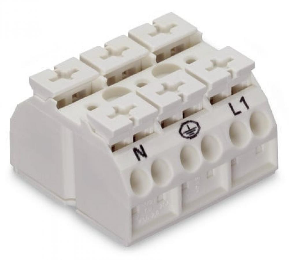 4Cchassis-mnt term strip 3Pl N-PE-L1 w 4mm 400mm