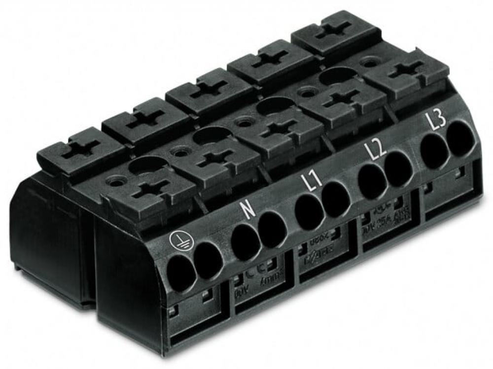 4Cchassis-mnt term strip 5Pl PE-N-L1-L2-L3 WO 4m