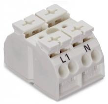 WAGO 862-1652 - 4Cchassis-mnt term strip 2Pl L1-N WO 3mm øScrw-