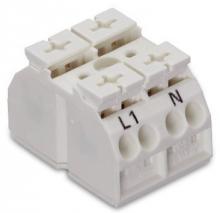 WAGO 862-1662/999-950 - 4Cchassis-mnt termstrip 2Pl L1-NwO SelftappScrw2